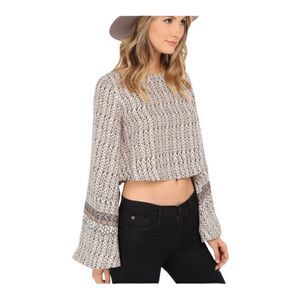 Free People Black and White Patterned Blouse